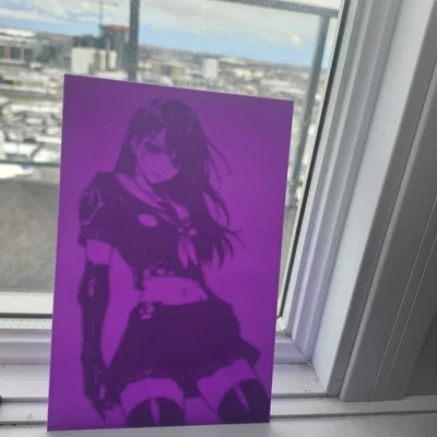 Mẫu in 3D tranh Manga Girl Lithophane trang trí tuyệt đẹp