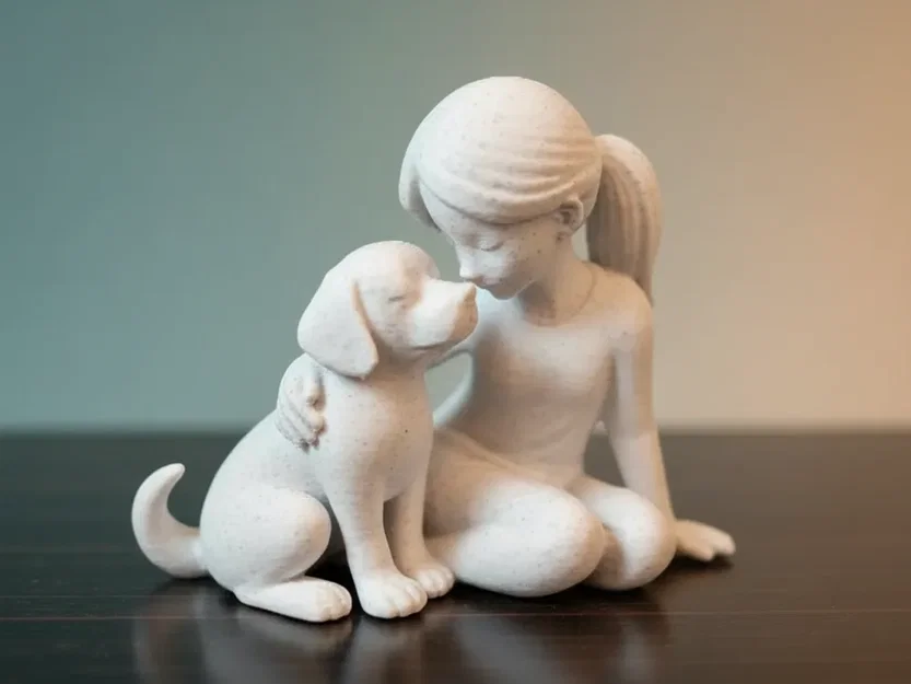 Gentle Bond – Mô hình cô bé và chú chó - Image 1
