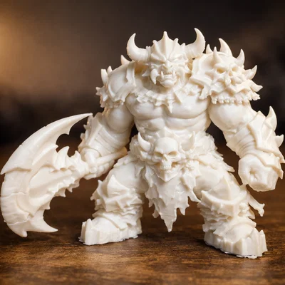 Mô hình Ogre chiến binh fantasy in 3D cho D&D và Boardgame