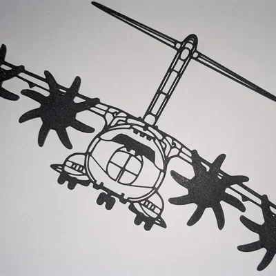 Mô hình treo tường máy bay quân sự Airbus A400M in 3D