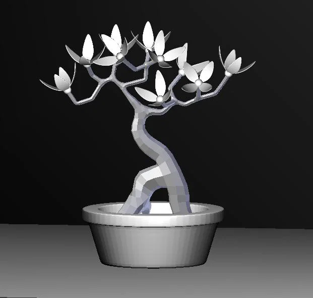 Mô hình cây Bonsai 3D kèm chậu - Tự tay tô màu trang trí - Image 1