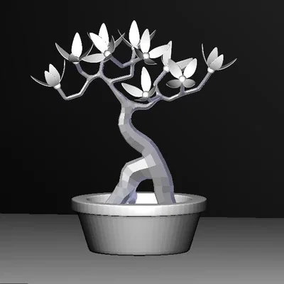 Mô hình cây Bonsai 3D kèm chậu - Tự tay tô màu trang trí