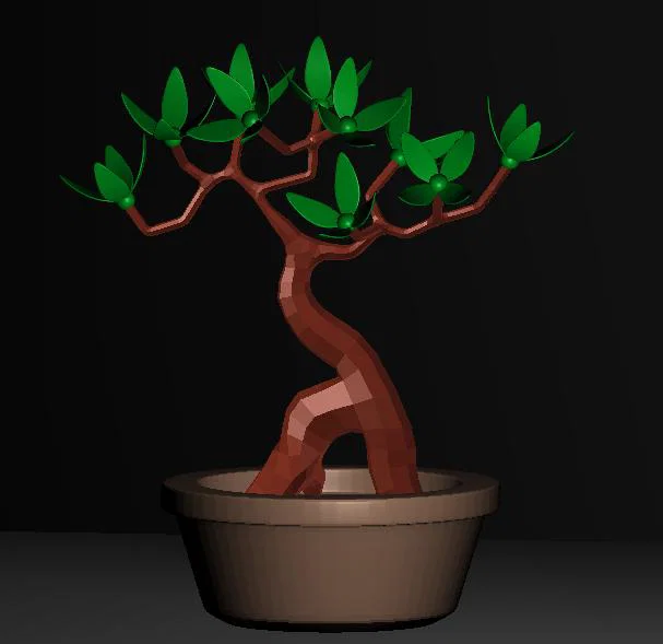 Mô hình cây Bonsai 3D kèm chậu - Tự tay tô màu trang trí - Image 2