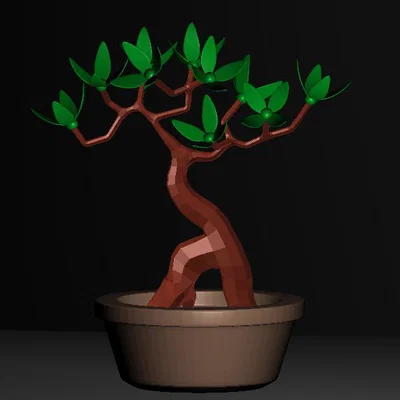 Mô hình cây Bonsai 3D kèm chậu - Tự tay tô màu trang trí