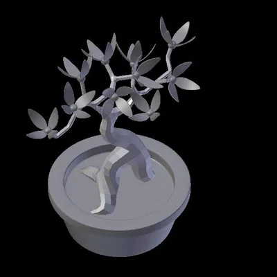 Mô hình cây Bonsai 3D kèm chậu - Tự tay tô màu trang trí