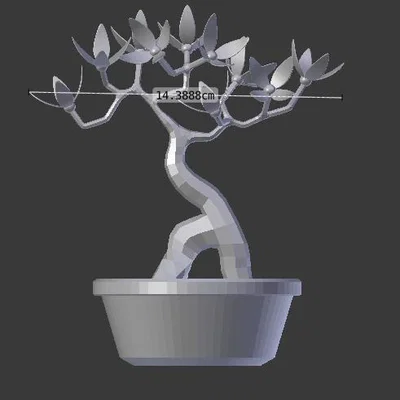 Mô hình cây Bonsai 3D kèm chậu - Tự tay tô màu trang trí