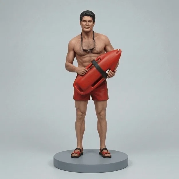 Mô hình 3D Baywatch David Hasselhoff 1989 đầy hoài niệm - Image 1
