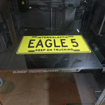 Mô hình 3D bảng số xe Eagle 5 từ bộ phim Spaceballs