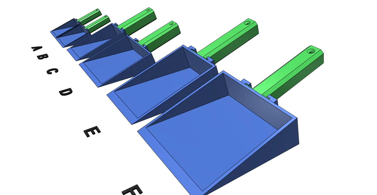 Bộ sưu tập xẻng xúc (Scoop) đa năng 6 kích thước - In 3D không support - Image 1