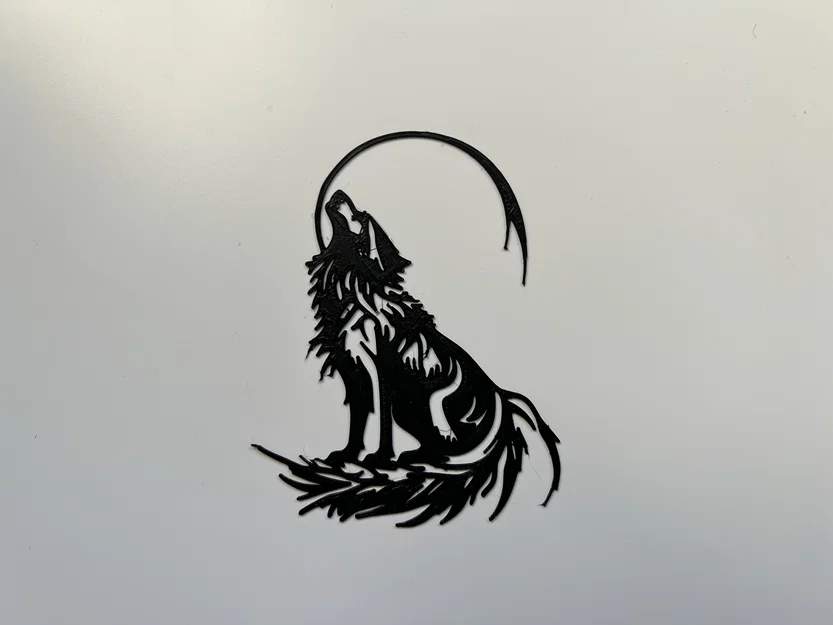 Tranh treo tường 3D hình Sói hú phong cách tối giản độc đáo - Image 1