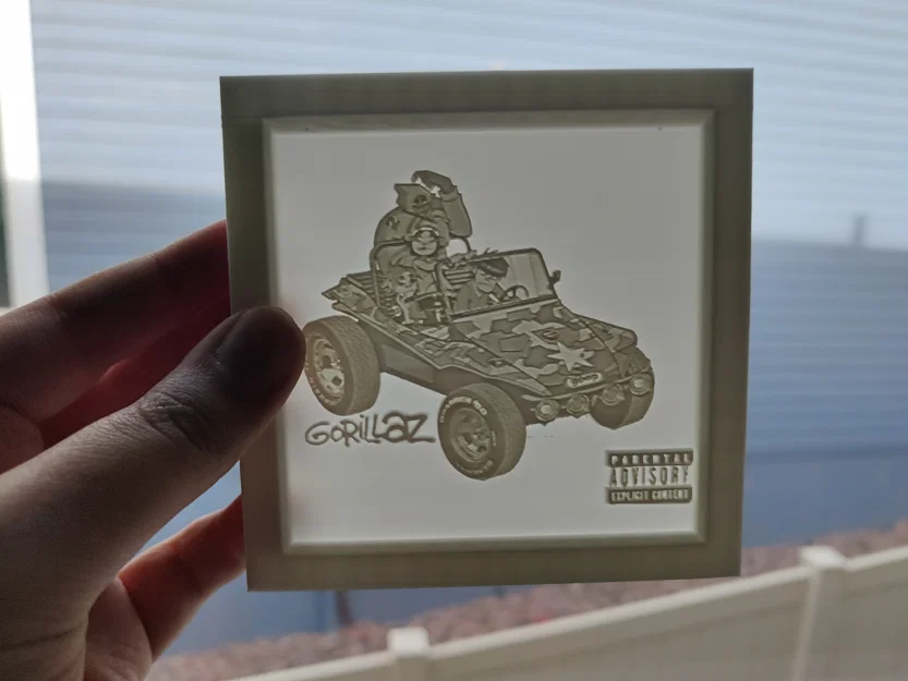 Tranh in 3D Lithophane bìa album Gorillaz độc đáo cho fan - Image 1