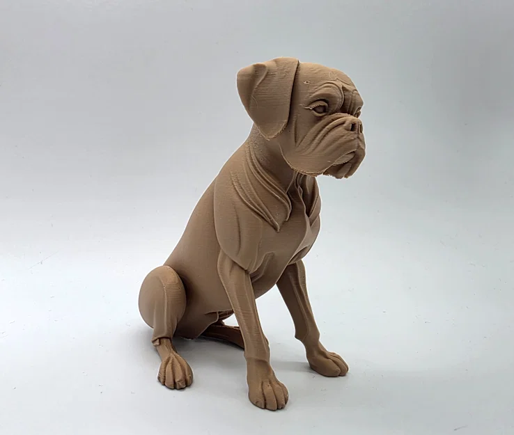 Tượng Chó Boxer Ngồi Phong Cách Điêu Khắc Gỗ - Image 3