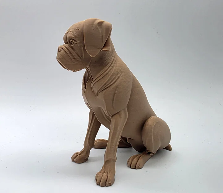 Tượng Chó Boxer Ngồi Phong Cách Điêu Khắc Gỗ - Image 4