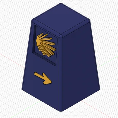 Mô hình 3D cột mốc đường hành hương Santiago De Compostela