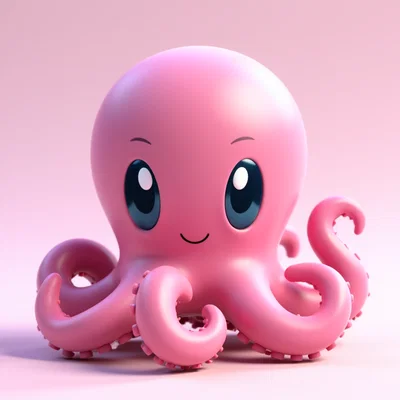 Mô hình chú bạch tuộc Octopus 3D dễ thương để bàn