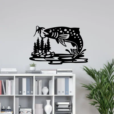 Tranh treo tường nghệ thuật hình cá Fly Fishing cho người đam mê câu cá