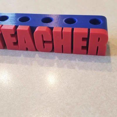 Mẫu giá cắm bút Teacher Pen Holder in 3D dành tặng thầy cô giáo