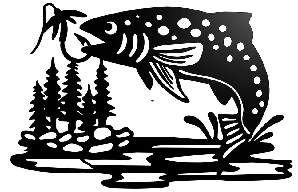 Tranh treo tường nghệ thuật hình cá Fly Fishing cho người đam mê câu cá - Image 2