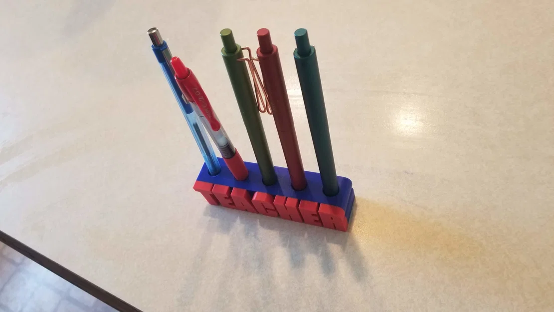 Mẫu giá cắm bút Teacher Pen Holder in 3D dành tặng thầy cô giáo - Image 3
