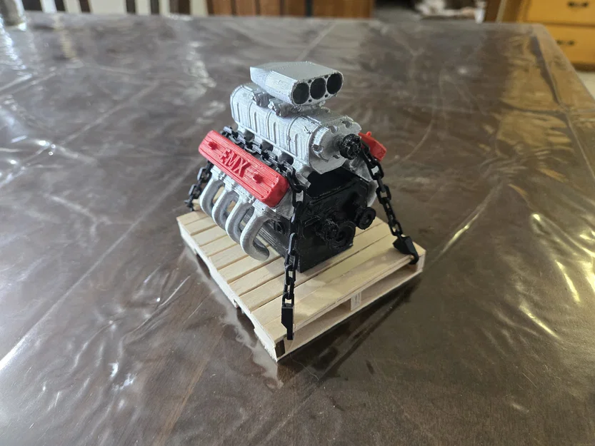 Mô hình động cơ V8 1/10 cho xe RC - Phụ kiện trang trí cực chất - Image 1
