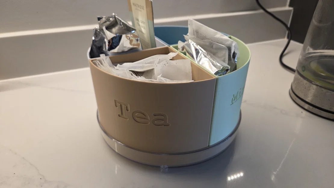 Khay xoay đựng trà, cà phê 4 ngăn tiện lợi cho gia đình - Image 1