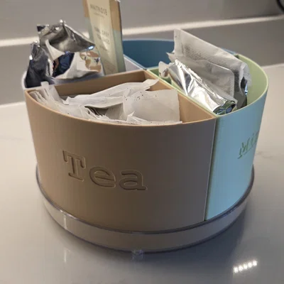 Khay xoay đựng trà, cà phê 4 ngăn tiện lợi cho gia đình