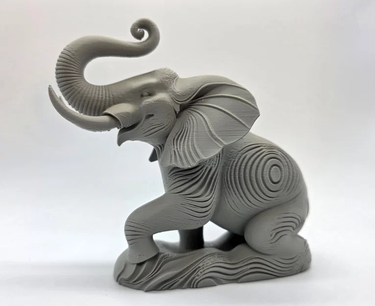 Tượng voi 3D có kết cấu chân thực với dáng đứng oai phong - Image 1