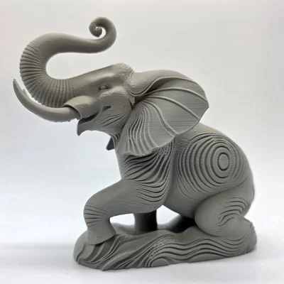 Tượng voi 3D có kết cấu chân thực với dáng đứng oai phong