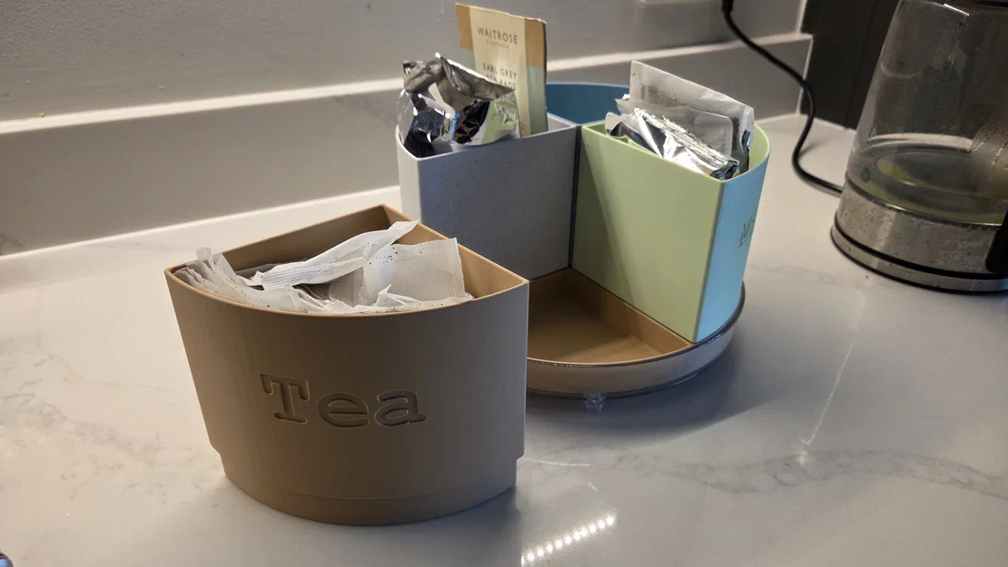 Khay xoay đựng trà, cà phê 4 ngăn tiện lợi cho gia đình - Image 2