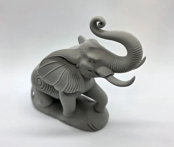 Tượng voi 3D có kết cấu chân thực với dáng đứng oai phong - Image 2