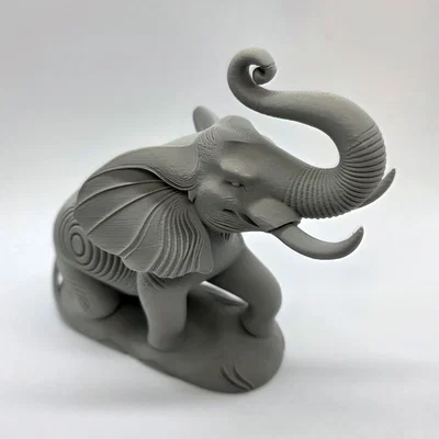 Tượng voi 3D có kết cấu chân thực với dáng đứng oai phong