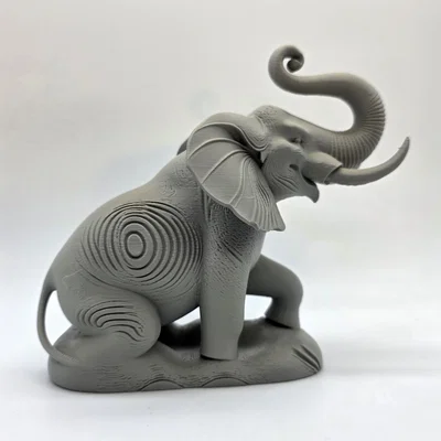 Tượng voi 3D có kết cấu chân thực với dáng đứng oai phong