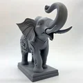 Tượng Voi Chạm Khắc Tinh Xảo Trên Bệ Đỡ - Thumbnail 3