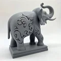 Tượng Voi Chạm Khắc Tinh Xảo Trên Bệ Đỡ - Thumbnail 6