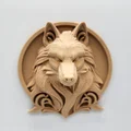 Phù điêu đầu sói trang trí tường 3D - Thiết kế in không cần support - Thumbnail 2