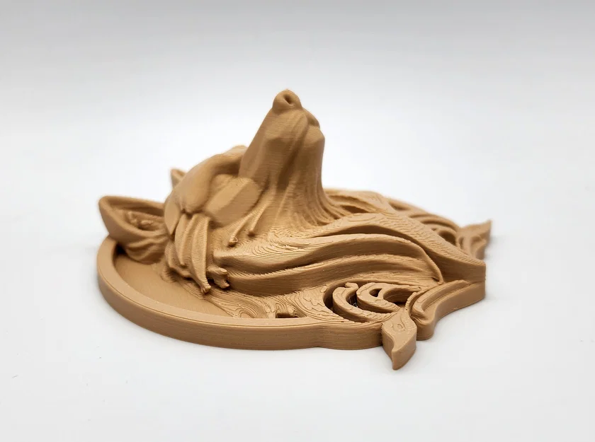 Phù điêu đầu sói trang trí tường 3D - Thiết kế in không cần support - Image 4