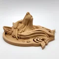 Phù điêu đầu sói trang trí tường 3D - Thiết kế in không cần support - Thumbnail 4