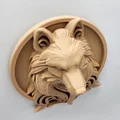 Phù điêu đầu sói trang trí tường 3D - Thiết kế in không cần support - Thumbnail 6