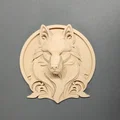 Phù điêu đầu sói trang trí tường 3D - Thiết kế in không cần support - Thumbnail 8
