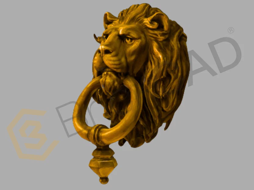 Tay Nắm Cửa Đầu Sư Tử - Lion’s Head Door Knocker - Image 3