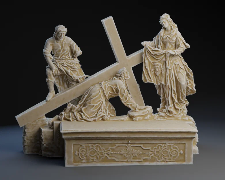 Mô hình 3D tượng Veronica lau mặt Chúa - Chặng đàng thánh giá thứ 6 - Image 1