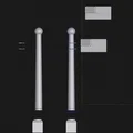 Mô hình in 3D cờ Hoa Kỳ và cột treo trang trí để bàn - Thumbnail 1