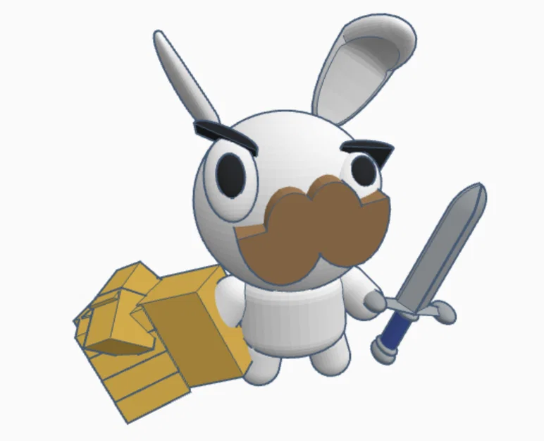 Mô hình chú thỏ chiến binh Bunny Intents in 3D độc đáo - Image 1