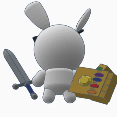 Mô hình chú thỏ chiến binh Bunny Intents in 3D độc đáo