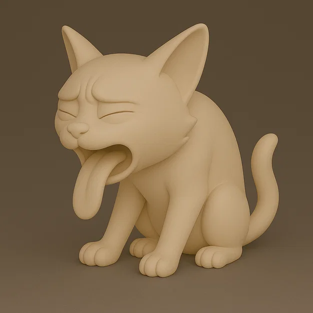 Mô hình mèo hoạt hình 3D dễ thương vui nhộn - Vomiting Cartoon Cat - Image 1