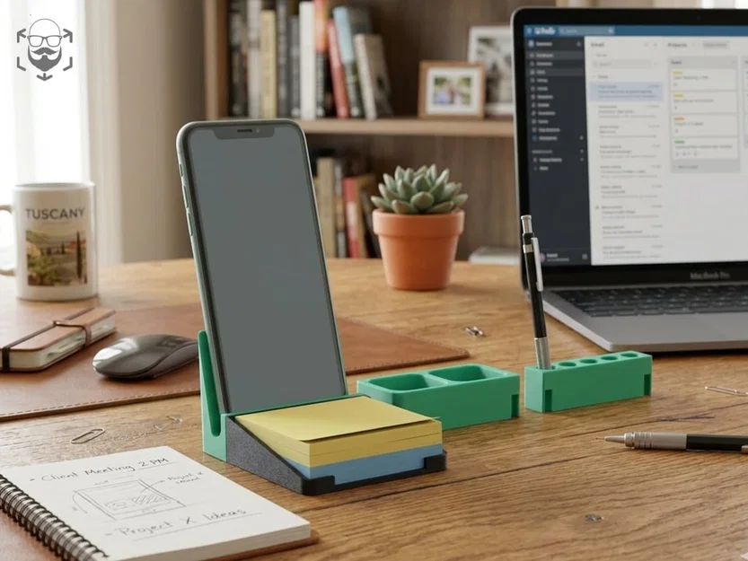 Bộ Module Tổ Chức Bàn Làm Việc (Có Chỗ Để Post-it) - Bản In 3D - Image 1