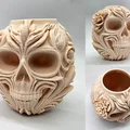 Bình Hoa Hình Đầu Lâu Họa Tiết Hoa Văn (Floral Skull Vase) - Thumbnail 1