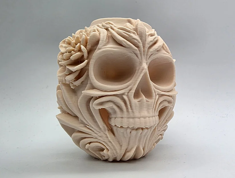 Bình Hoa Hình Đầu Lâu Họa Tiết Hoa Văn (Floral Skull Vase) - Image 2