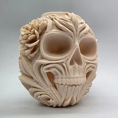 Bình Hoa Hình Đầu Lâu Họa Tiết Hoa Văn (Floral Skull Vase)
