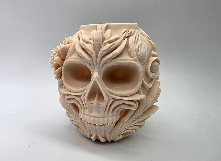 Bình Hoa Hình Đầu Lâu Họa Tiết Hoa Văn (Floral Skull Vase) - Image 3